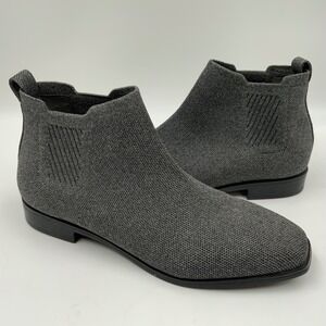 Vivaia Grey Knit Square Toe Chelsea Ankle Boots Size 40